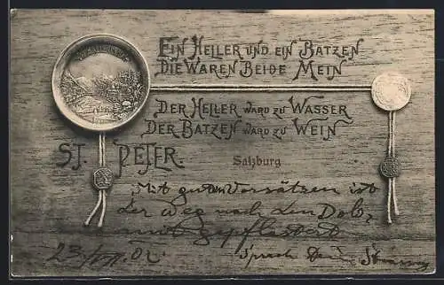 AK Salzburg, Panorama in einem Teller