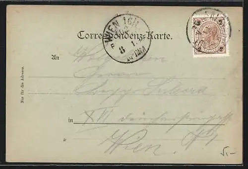 Mondschein-AK Salzburg, Teilansicht mit Festung
