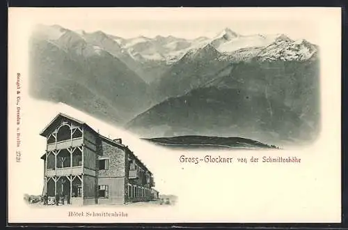AK Schmittenhöhe, Hotel Schmittenhöhe, Blick auf den Gross-Glockner