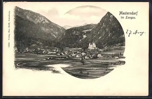 AK Mauterndorf im Lungau, Teilansicht mit Bergen