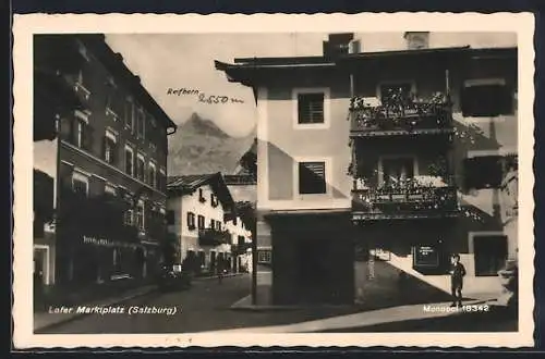 AK Lofer, Marktplatz mit Blick zum Reifhorn