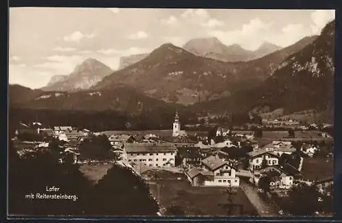 AK Lofer, Teilansicht mit Reitersteinberg