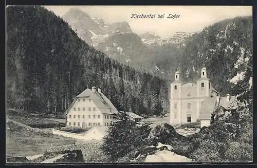 AK St. Martin bei Lofer, Kirchental mit Kirche