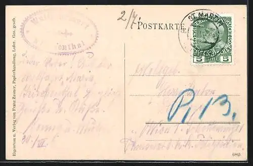 AK St. Martin bei Lofer, Kirchental mit Kirche