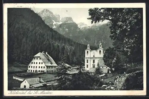 AK St. Martin bei Lofer, Ortspartie mit Kirchental