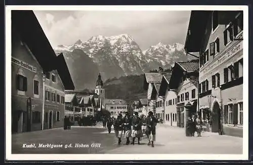 AK Kuchl, Marktgasse g. d. Hohen Göll