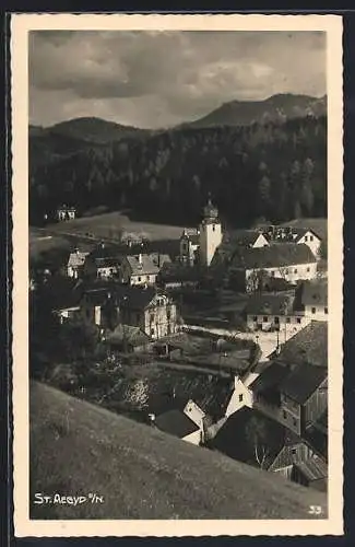 AK St. Aegyd a. N., Teilansicht mit Kirche