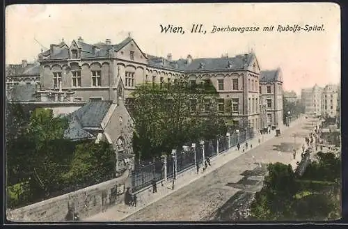 AK Wien, Boerhavegasse mit Rudolfs-Spital
