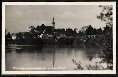 AK Wieselburg, Zusammenfluss der gr. und kl. Erlauf
