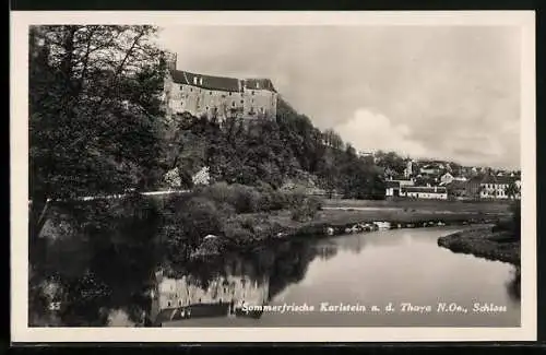 AK Karlstein a. d. Thaya, Flusspartie mit Schloss