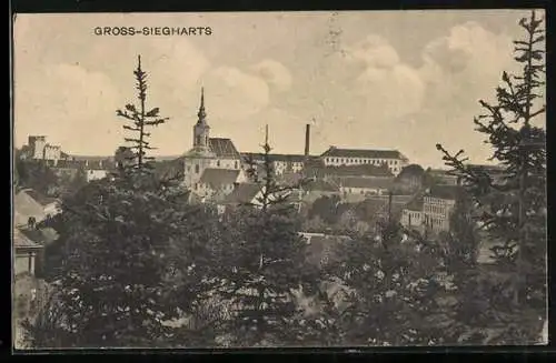 AK Gross-Siegharts, Ortspanorama aus der Vogelschau