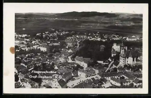 AK Gross-Siegharts, Teilansicht, Fliegeraufnahme