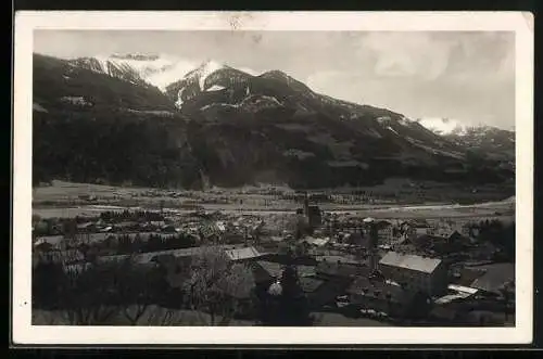 AK Jenbach im Unter Inntal, Totalansicht mit Bergpanorama