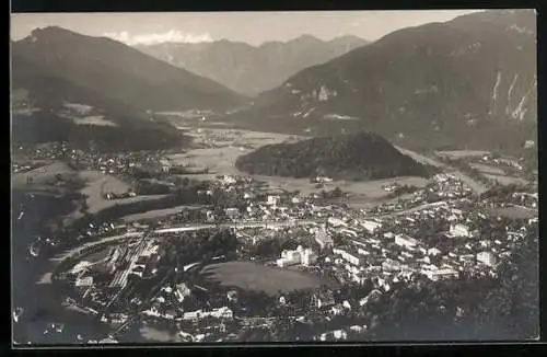AK Bad Ischl, Gesamtansicht mit Dachstein aus der Vogelschau