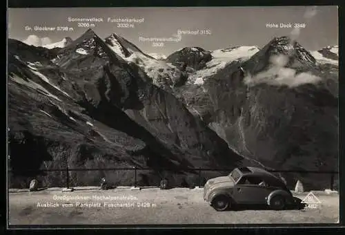 AK Auto Steyr 50 (1936 /38) auf dem Parkplatz Fuschertörl der Grossglockner-Hochalpenstrasse