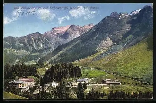 AK Bad Fusch /Salzburg, Ortsansicht mit Kühkaarkopf aus der Vogelschau