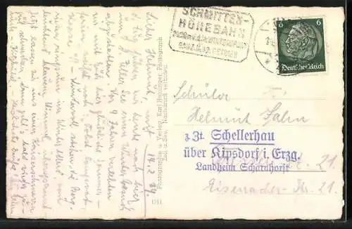 AK Zell am See, Ortsansicht mit Bergblick im Winter