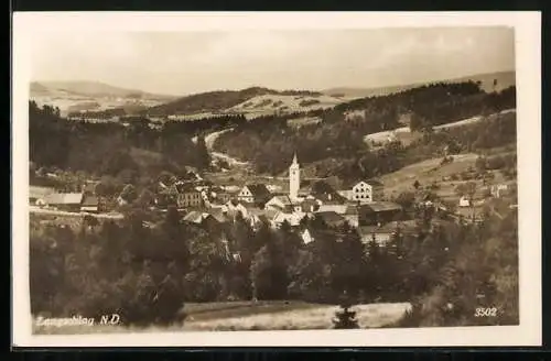 AK Langschlag /N. D., Gesamtansicht mit Umgebung aus der Vogelschau