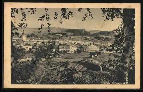 AK Gross Gerungs /N. D., Ortsansicht mit Umgebung aus der Vogelschau