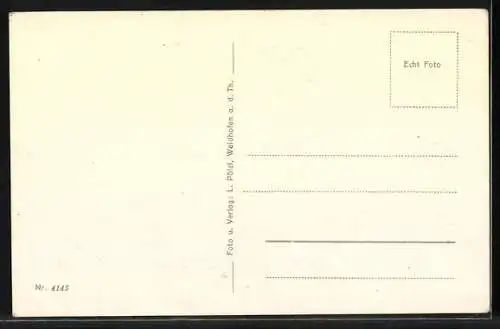AK Waidhofen a. d. Thaya, Ortspanorama mit Brücke vom Wasser aus