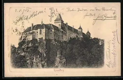AK Rosenburg, Blick zur Burg