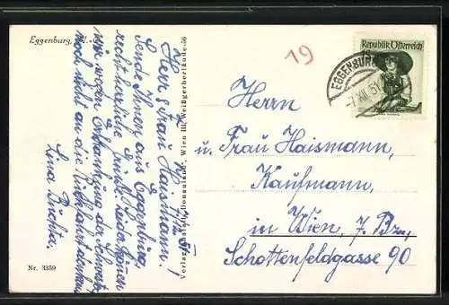 AK Eggenburg, Ortsansicht aus der Vogelschau