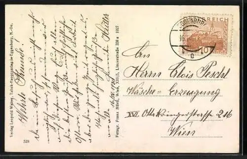 AK Eggenburg /N.-O., Ortsansicht mit Hügeln der Umgebung