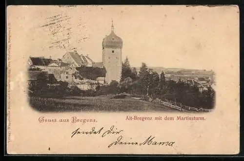 AK Bregenz, Alt-Bregenz mit dem Martinsturm