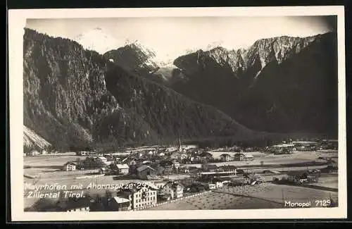 AK Mayrhofen /Zillertal, Blick in den Ort mit Ahornspitze