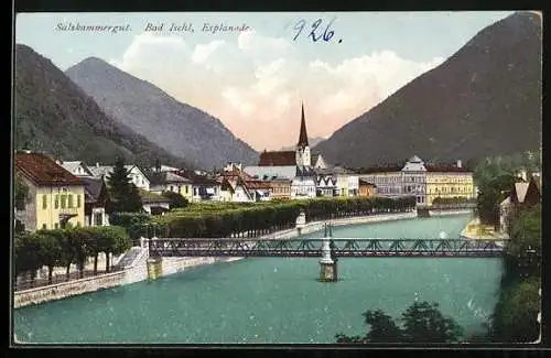 AK Bad Ischl, Blick auf die Strasse Esplanade