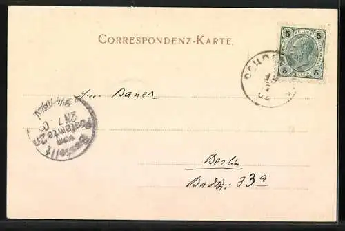 AK Achensee, Hotel Scholastika m. d. Unütz am Achensee, um 1900