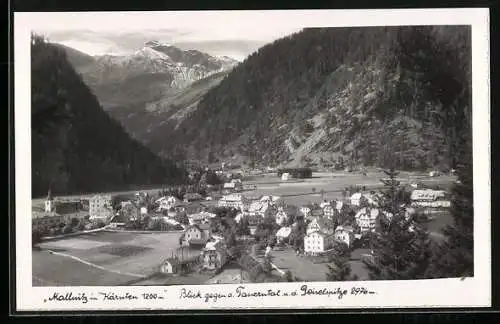 AK Mallnitz in Kärnten, Blick gegen d. Tauerntal u. d. Geiselspitze