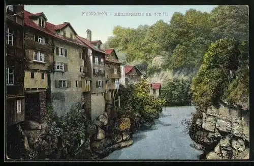 AK Feldkirch, Häuserpartie an der Ill