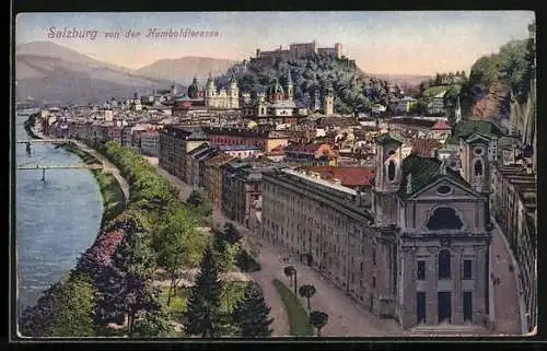AK Salzburg, Teilansicht von der Humboldterrasse aus