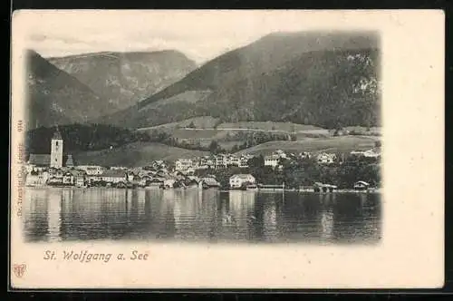 AK St. Wolfgang a. See, Ortsansicht am Wasser