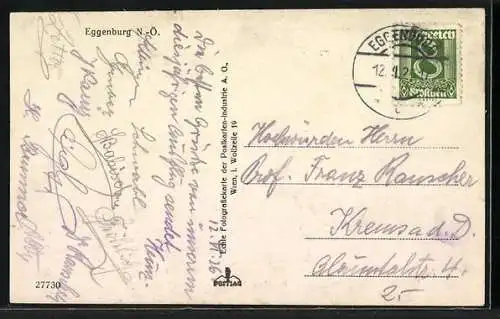 AK Eggenburg /N.-Ö., Ortsansicht mit Blick auf die Kirche