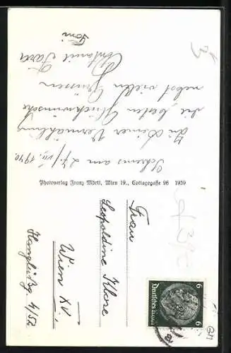 AK Schrems /N.-D., Blick vom Vereinsberg mit Kirche