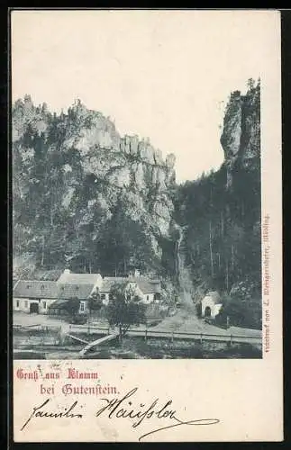 AK Gutenstein /N.-Oe., Gruss aus Klamm, Häuserpartie
