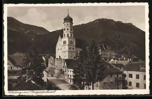 AK Bludenz, Kirche mit Kriegerdenkmal