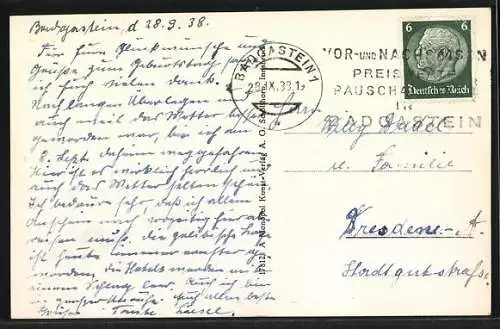 AK Bad Gastein, Teilansicht mit Bäumen