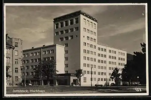 AK Innsbruck, Hochhaus-Ansicht, Restaurant