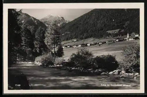 AK Trins im Gschnitztal, Ortspartie mit Bergen