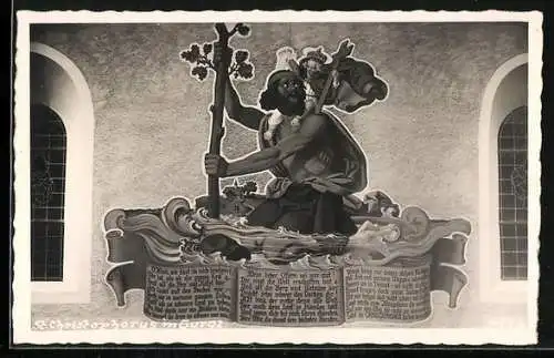 Künstler-AK Gurgl, St. Christophorus