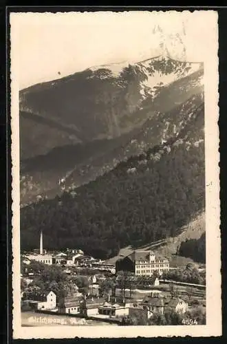 AK Hirschwang /N.-Ö., Teilansicht mit Bergen