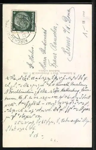 AK Kirchschlag /N.-Oe., Blick von der Ruine mit Kirche