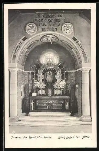 AK Korneuburg, Inneres der Gedächtniskirche, Blick gegen den Altar