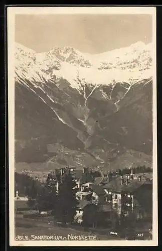 AK Igls, Sanatorium mit Nordkette