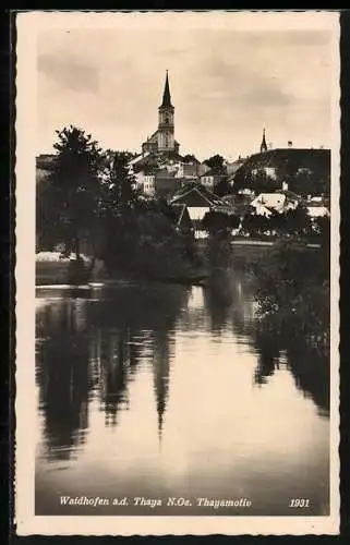 AK Waidhofen a. d. Thaya, Thayapartie mit Kirche