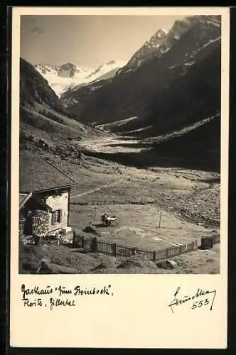 AK Ginzling, Gasthaus zum Steinbock im Floitental