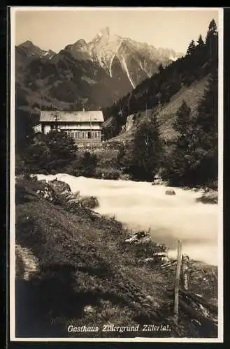 AK Ginzling /Zillertal, Gasthaus Zillergrund
